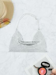 Metallic Cover Up Top - Silver - View 5