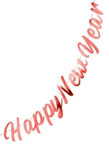 Metallic New Year Pull Flag - Red - View 2