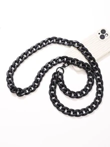 1 pieza Tira de celular con cadena - Negro - Ver 1