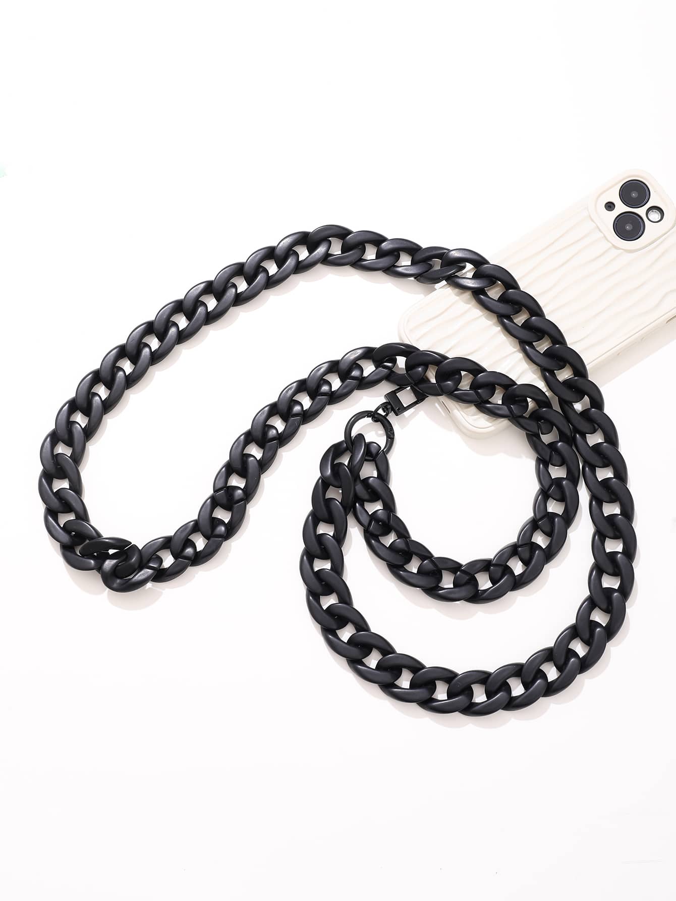 1 pieza Tira de celular con cadena - Negro - Ver 1