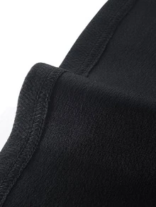 前扭結燈籠袖連衣裙 - 黑色 - 查看 4