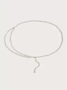 Minimalist Chain Belt - Silver - View 2