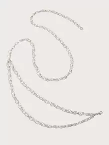 Minimalist Chain Belt - Silver - View 3