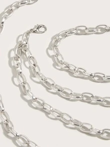 Minimalist Chain Belt - Silver - View 4