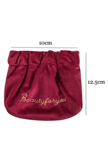 1pc Letter Embroidered Lipstick Storage Makeup Bag - Multicolor - View 3