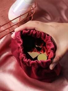 1pc Letter Embroidered Lipstick Storage Makeup Bag - Multicolor - View 4