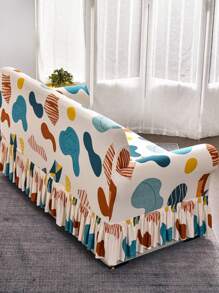 1 tấm vải bọc ghế sofa có hoa văn trừu tượng viền ren co giãn - Nhiều màu - Xem 6