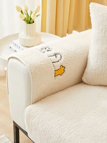 1pc Winter Thickened Warm Sofa Cushion, Pet Scratch Resistant Anti-dirty Anti-skid Sofa Cover, Suitable For Living Room L-shaped Corner Sofa And 1/2/3/4 Seater Sofa, Four Seasons Universal, Sold Separately - Beige - View 4