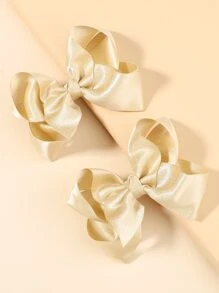 bilicaca 2pcs Toddler Girls Bow Decor Hair Clip - Gold - View 2