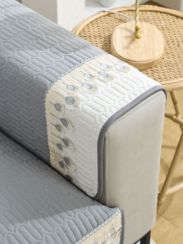 1pc Feather Embroidery Quilted Couch Cover,Sofa Couch Cover SHEIN USA