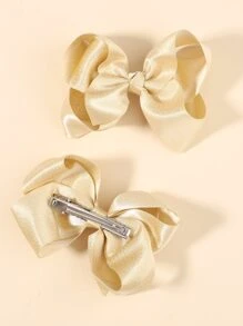 bilicaca 2pcs Toddler Girls Bow Decor Hair Clip - Gold - View 4