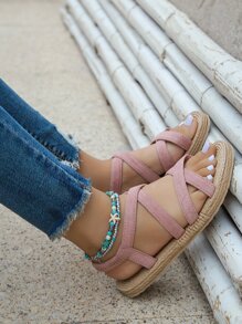 Dép bệt Nữ màu trơn Kỳ nghỉ - Hồng - Xem 4