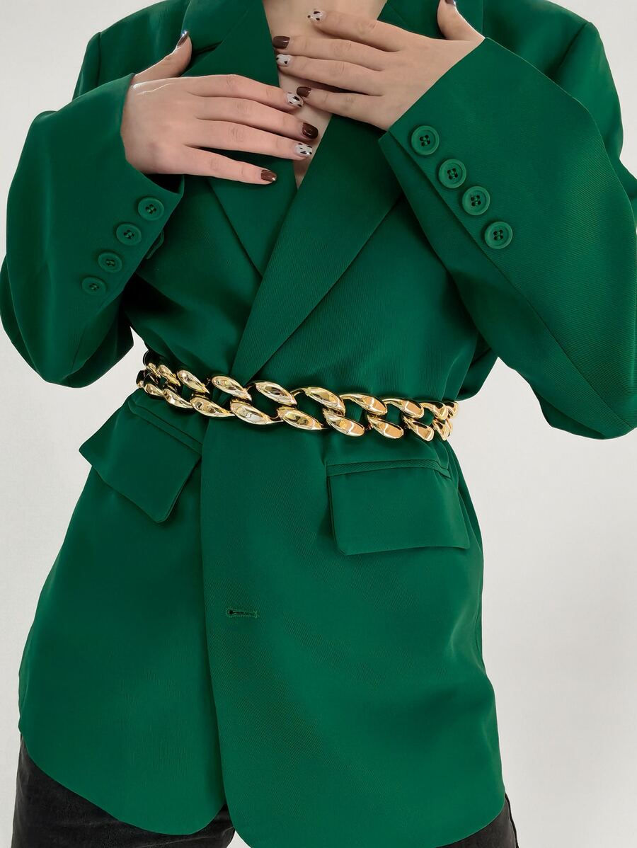 極簡風格鏈條腰帶 - 金色 - 查看 1