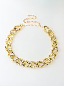 極簡風格鏈條腰帶 - 金色 - 查看 2