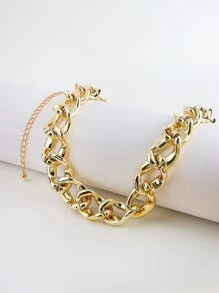 極簡風格鏈條腰帶 - 金色 - 查看 3