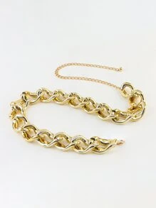 極簡風格鏈條腰帶 - 金色 - 查看 5