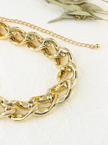 極簡風格鏈條腰帶 - 金色 - 查看 6