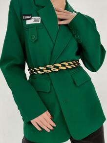 極簡風格鏈條腰帶 - 金色 - 查看 7