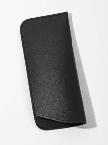 1pc Portable Black Soft PU Leather Glasses Bag, Eyeglasses Storage Pouch,Women Sunglasses Protective Bag,Holiday Use Glasses Pouch,Simple Sunglasses Protective Container,Reading Glasses Storage Bag, Eyeglasses Accessories,Graduation Season Gift For Friends - Black - View 4