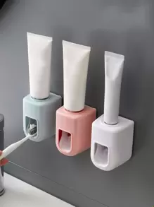 1pc Random Color Toothpaste Squeezer, Wall Mounted Plastic Toothpaste Holder For Bathroom - Multicolor - View 1