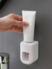 1pc Random Color Toothpaste Squeezer, Wall Mounted Plastic Toothpaste Holder For Bathroom - Multicolor - View 3