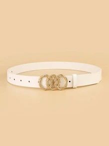 圓形搭扣腰帶 - 白色 - 查看 2