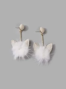 Ear & Pom Pom Trang trí thả bông tai - Màu be - Xem 3