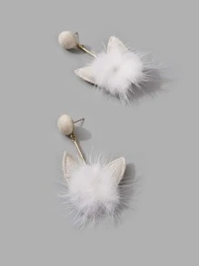 Ear & Pom Pom Trang trí thả bông tai - Màu be - Xem 4