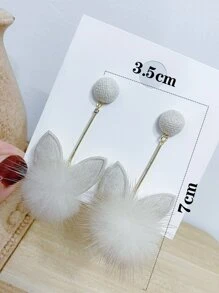 Ear & Pom Pom Trang trí thả bông tai - Màu be - Xem 6