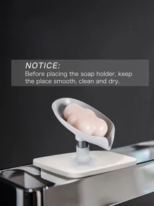 Leaf Shape Soap Box Drain Soap Holder Box For Bathroom Shower Soap Dish Sponge Storage Plate Tray Bathroom Supplies Gadgets - Grey - View 8