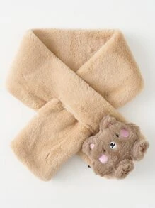 Niños Pañuelo con diseño de dibujos animados mullido - Camel - Ver 1