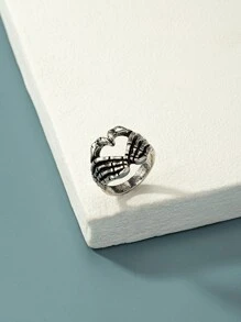 1pc Fashion Skeleton Hand Design Ring For Men For Daily Decoration, For Jewelry Gift And Party - Antique Silver - View 2