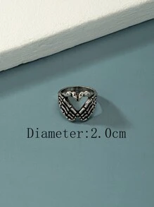 1pc Fashion Skeleton Hand Design Ring For Men For Daily Decoration, For Jewelry Gift And Party - Antique Silver - View 3