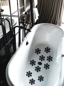 10pcs Snowflake Design Anti-Slip Shower Tread Sticker Back To School - Black - View 4