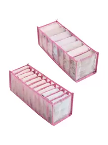 1/2/3 chiếc Túi đựng đồ lót, tất, quần áo kiểu ngăn kéo cho tủ quần áo gia đình - Hồng - Xem 4
