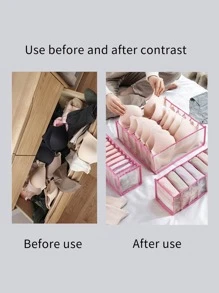 1/2/3 chiếc Túi đựng đồ lót, tất, quần áo kiểu ngăn kéo cho tủ quần áo gia đình - Hồng - Xem 5