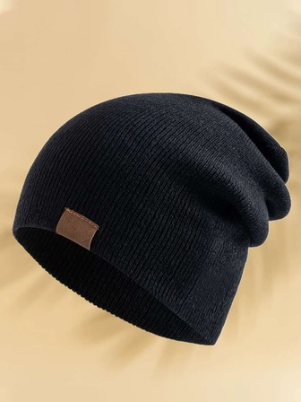 1 Cappello Da Sci Unisex In Stile Y2k, Cappello A Maglia Con Piccola Etichetta, Cappello Alla Moda Per Il Tempo Libero, Invernale, Caldo E Antivento Per Viaggi Quotidiani