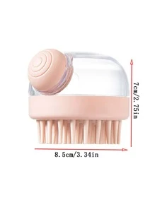 1pc Random Color Shampoo Massage Brush, Nordic Plastic Automatic Filling Scalp Massager For Bathroom Back To School - Multicolor - View 2