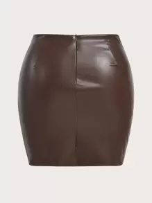 SHEIN ICON Falda cruzado PU