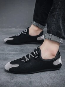 Giày thể thao nam Lá thư Ren lên - màu đen - Xem 1