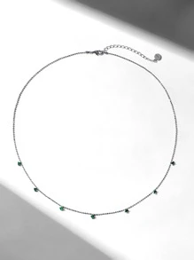 PREMIUM Collar plata zirconia cúbica - Plateado - Ver 5