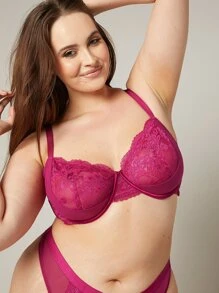 LUVLETTE Plus Lingerie 钢圈半罩杯蕾丝文胸