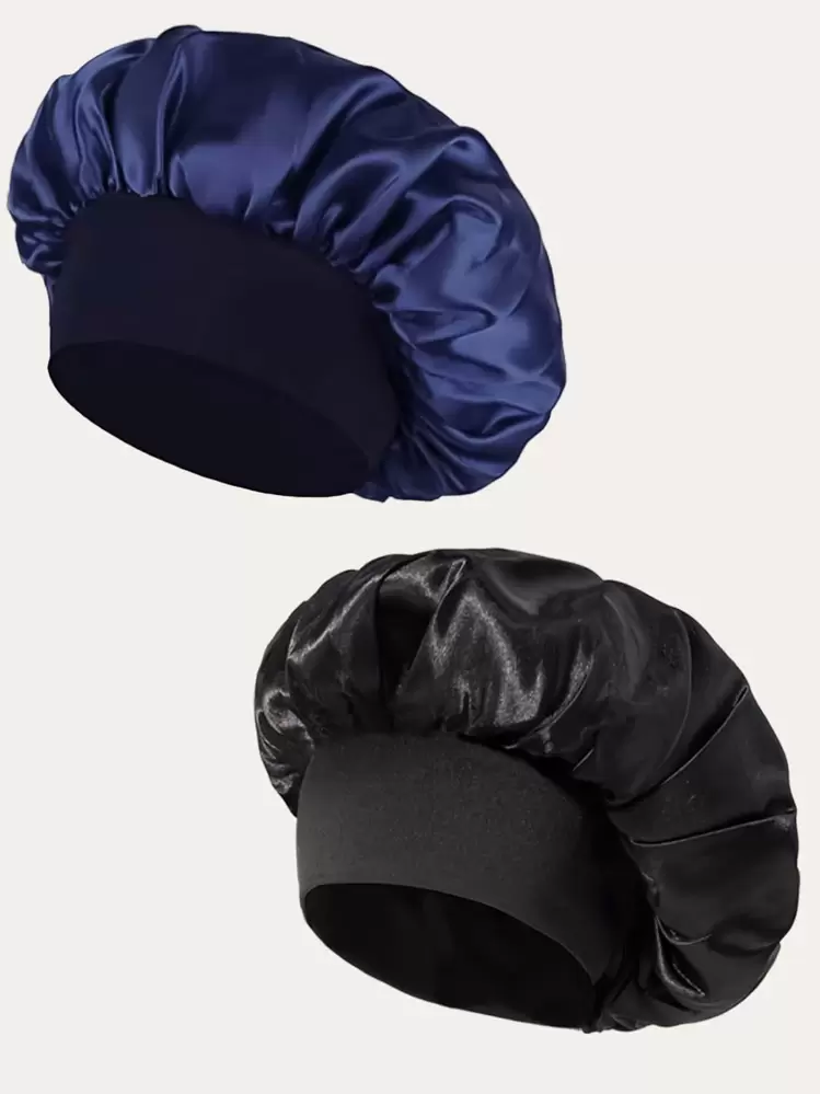 Awegeo 1/2/4/6/8 piezas Gorro de dormir de satén de unicolor para mujer, gorro de dormir casual y cómodo - Multicolor - Añade 20