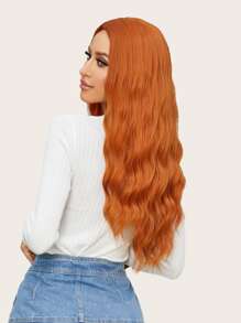 Christmas Long Curly Synthetic Wig - Orange - View 4