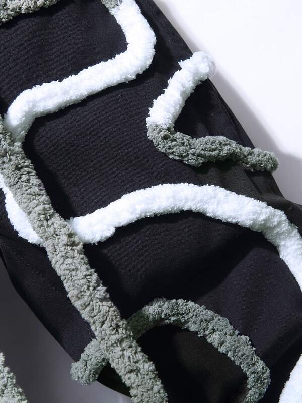 Manfinity EMRG Men Cotton Fuzzy Rope Detail Skinny Jeans SHEIN USA