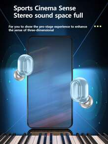 被动降噪入耳式触控 LED 显示屏 长效电池 HIFI 音质无线耳机 - 藍色 - 查看 7