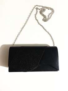 Mini Minimalist Flap Square Bag - Black - View 3