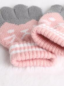 Toddler Girls Cat Pattern Gloves - Multicolor - View 3