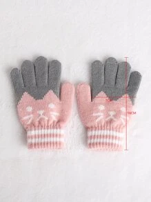 Toddler Girls Cat Pattern Gloves - Multicolor - View 4
