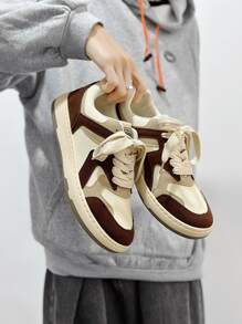 Giày thể thao nam thời trang có dây buộc phía trước Colorblock Giày trượt băng thời trang - Nhiều màu - Xem 2